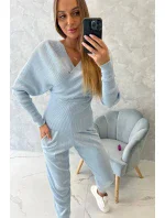 Dvojdielna súprava svetrov v modrej farbe