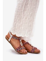 Sandały Damskie Płaskie Z Plecionymi Paskami I Przypinkami Artiker 54C1322 Multikolor