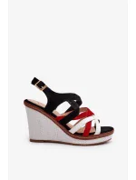 Čierne sandále na klinoch Ellen Strappy