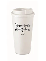 TODAY WILL BE A GREAT DAY - biely termohrnček 475 ml