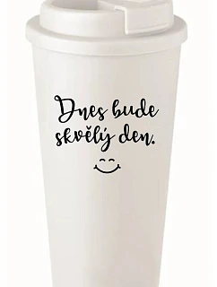 TODAY WILL BE A GREAT DAY - biely termohrnček 475 ml