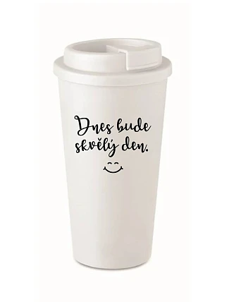 TODAY WILL BE A GREAT DAY - biely termohrnček 475 ml