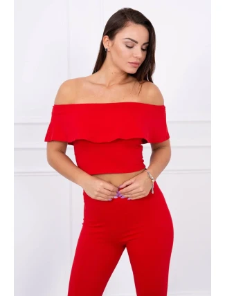 Sada s volánikom červená