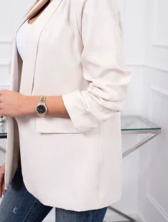 Bunda s klopami elegantná svetlo béžová