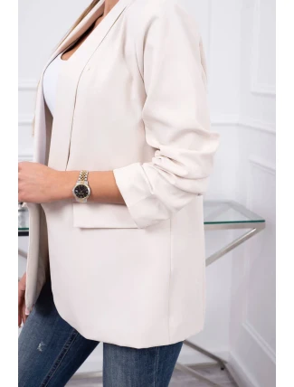 Bunda s klopami elegantná svetlo béžová Bunda s klopami elegantná svetlo béžová
