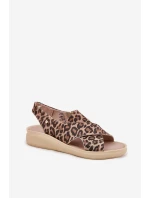 Zazoo 40392 Dámske leopardie hnedé kožené sandále Zazoo 40392 Dámske leopardie hnedé kožené sandále