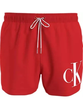 Pánske plavky SHORT DRAWSTRING KM0KM00967 XM9 červená - Calvin Klein Pánske plavky SHORT DRAWSTRING KM0KM00967 XM9 červená - Calvin Klein
