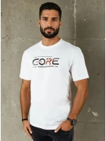 Pánske bavlnené tričko s potlačou biele FashionStreet RX5418 Pánske bavlnené tričko s potlačou biele FashionStreet RX5418