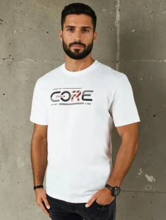 Pánske biele tričko s potlačou FashionStreet RX5418