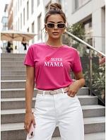 Dámske tričko s potlačou Super Mom Pink FashionStreet NX5025RY