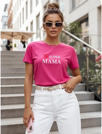 Dámske tričko s potlačou Super Mom Pink FashionStreet NX5025RY