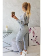 Zateplená súprava s krátkou mikinou šedá