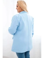 Dámska elegantná plus size bunda modrá