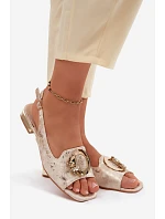 Dámské sandály Ploché S ozdobou S.Barski KV61-6024 Zlaté