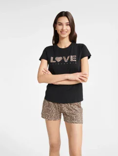 Dámske pyžamo Boutique 40614-99X Caramel and Black - Henderson Ladies