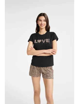 Dámske pyžamo Boutique 40614-99X Caramel and Black - Henderson Ladies