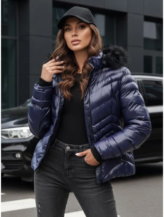 Dámska zimná bunda s kapucňou CRUNKIES navy blue FashionStreet TY4491