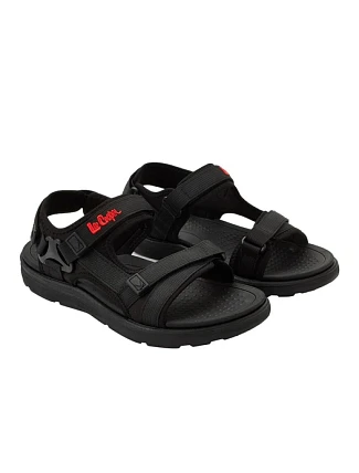 Lee Cooper pánske sandále na suchý zips na leto čierne ľahké