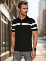 Pánske polo tričko s pruhmi čierne FashionStreet PX0631