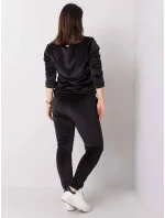 Čierna dámska velúrová súprava plus size (6085)