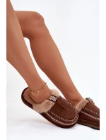 Dámske papuče s kožušinou 608 Brown - Perivelle Dámske papuče s kožušinou 608 Brown - Perivelle