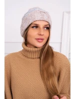Pola fleecová čiapka K267 sivá + béžová