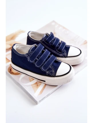 Dziecięce Trampki Na Rzepy Granatowe Bernie