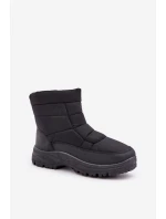 Śniegowce Męskie Na Zamek Ocieplane Futerkiem Czarne Linnora