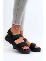 Dámske sandále na platforme Big Star black Dámske sandále na platforme Big Star black