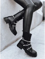 Dámske perlové čižmy CALLA black FashionStreet ZY0396