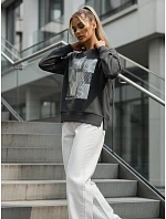 Dámska mikina FEMMES v grafitovej farbe FashionStreet BY1283