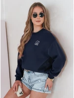 Dámska nadrozmerná vyšívaná mikina SOFTSLON navy blue FashionStreet BY1431 Dámska nadrozmerná vyšívaná mikina SOFTSLON navy blue FashionStreet BY1431