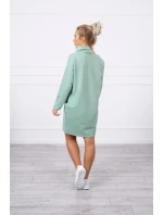 Šaty s kravatou tmavo mätové