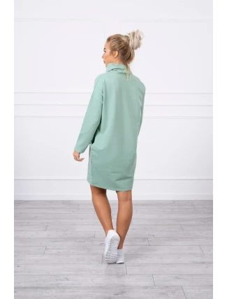 Šaty s kravatou tmavo mätové