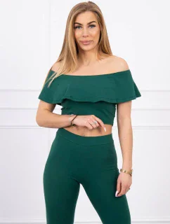 Sada s volánom tmavo zelená