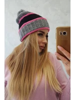 Dámska čiapka Kinga K297 tmavo šedá + čierna Dámska čiapka Kinga K297 tmavo šedá + čierna