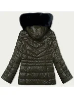 Dámska prešívaná zimná bunda khaki (V776G)
