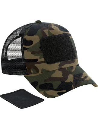 Beechfield B 641 5-panelová čiapka s kšiltom „Removable Patch Trucker“ 53.0641 jungle camo Beechfield B 641 5-panelová čiapka s kšiltom „Removable Patch Trucker“ 53.0641 jungle camo
