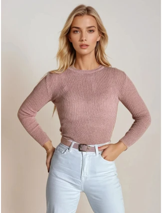 Dámsky sveter AURINA light pink FashionStreet MY1387 Dámsky sveter AURINA light pink FashionStreet MY1387