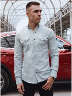 Pánska sivá džínsová košeľa FashionStreet DX2578