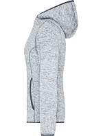 Daiber JN 588 Dámska pletená fleecová bunda s kapucňou 02.0588 light melange/carbon