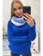 KN14 Dámsky dvojfarebný čepiec modrá+biela