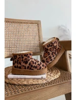 Dětské mládežnické sněhule vyhřívané s kožešinkou Panterka Hnědé Mireya