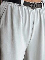 Dámske nohavice chinos s opaskom svetlo šedé FashionStreet UY2553