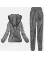 Tmavosivý dámsky komplet - krátka mikina a nohavice (YP-1107)