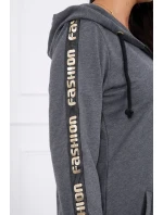 Mikina so zipsom na chrbte graphite melange