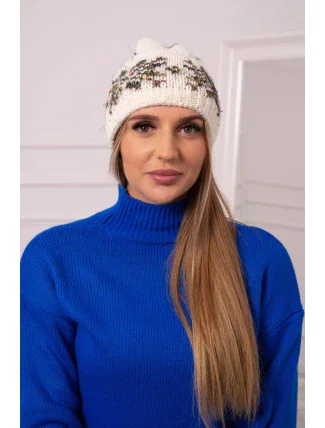 Dámska čiapka Florence K350 ecru+khaki