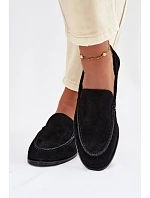 Dámske mokasíny z prírodného semišu Big Star TT274209 Black