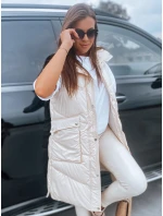 Dámska prešívaná vesta MARIEL ecru FashionStreet TY3014