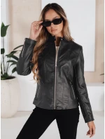 Dámska kožená bunda čierna FashionStreet TY5202